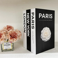 Elegant Decorative Faux Book Set – Set of 3 Stylish Fake Books Decor for Modern Home Accent, Neutral Tones 0