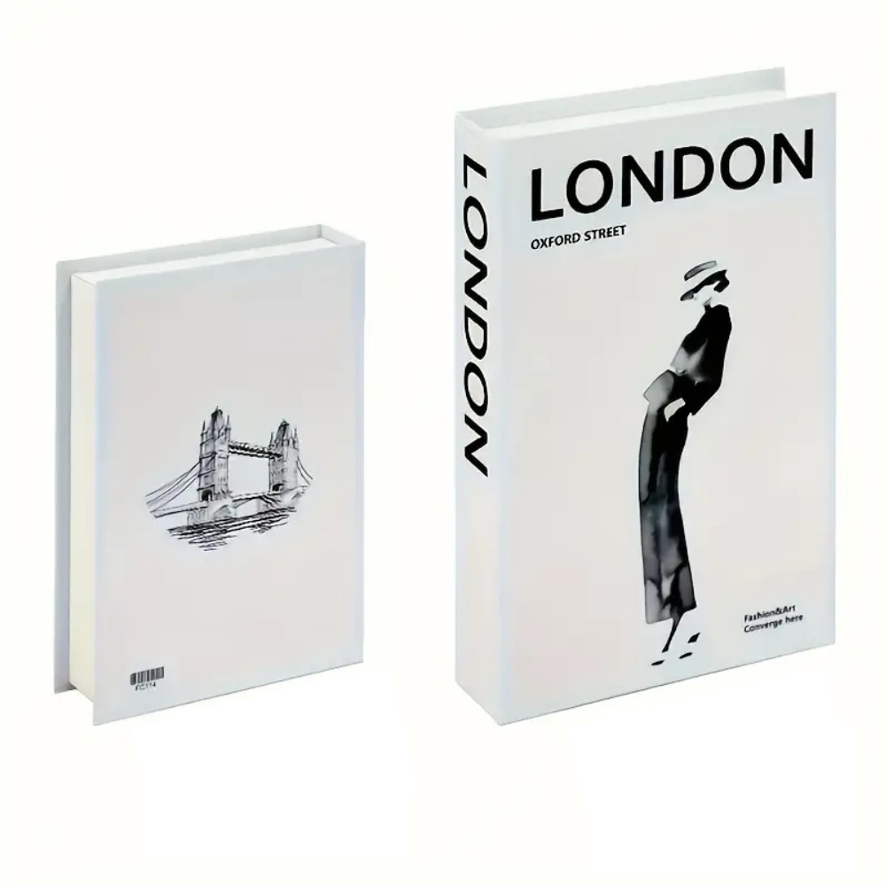 Elegant Decorative Faux Book Set – Set of 3 Stylish Fake Books Decor for Modern Home Accent, Neutral Tones 6